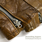 1960's HARLEY DAVIDSON CAFE RACER LEATHER JACKET BROWN...