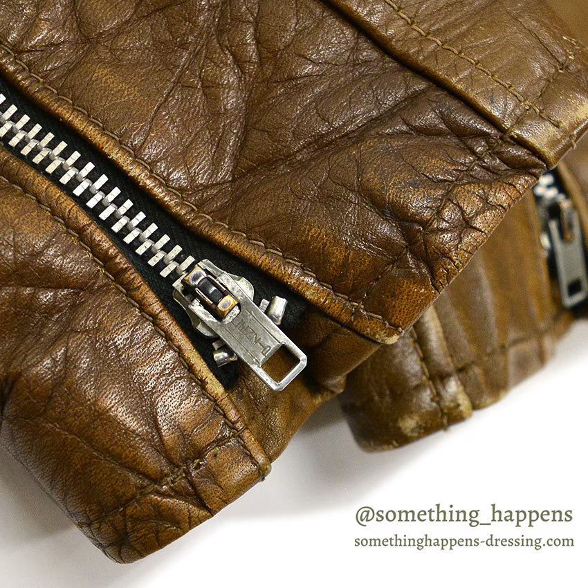 1960's HARLEY DAVIDSON CAFE RACER LEATHER JACKET BROWN...