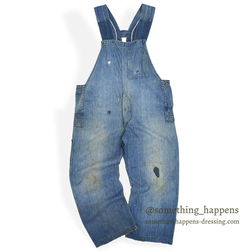 1930's~ WHITE FIELD S&B ONE POCKET DENIM OVERALL ... W39/L28