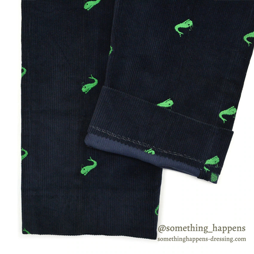 ~1970's DEADSTOCK HICKEY'S WHALE EMBROIDERY CORDUROY PANTS ... W32/L28