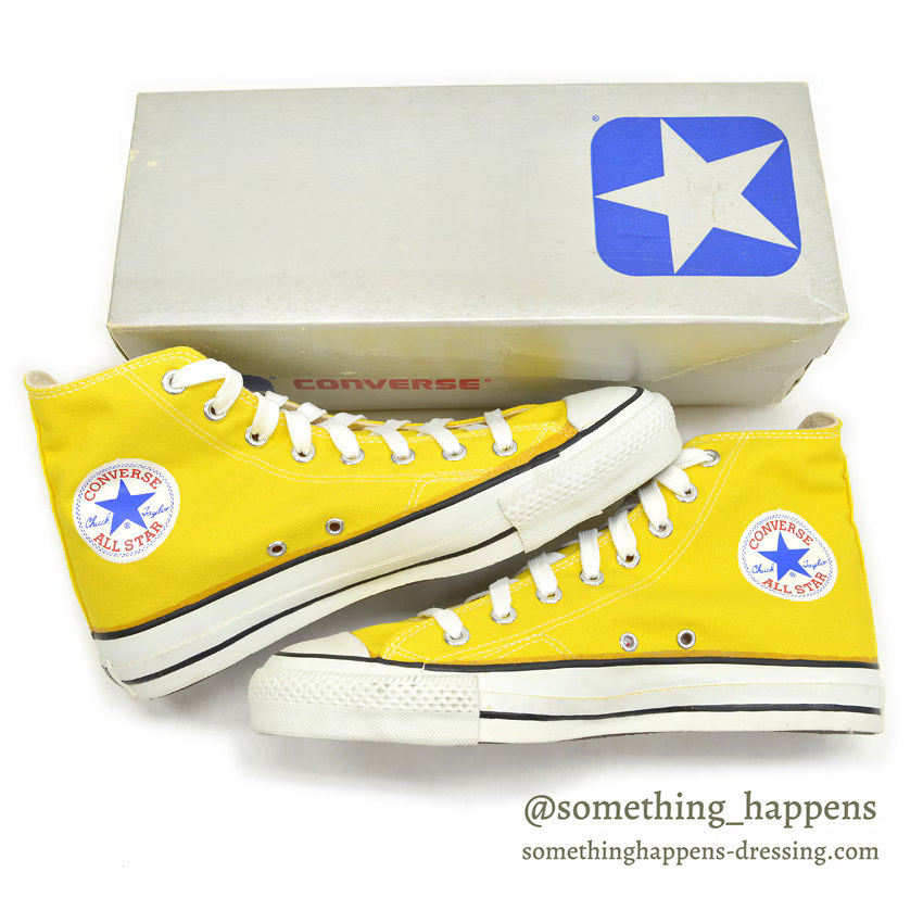 1980's DEADSTOCK CONVERSE ALLSTAR YELLOW HI WITH BOX... 8