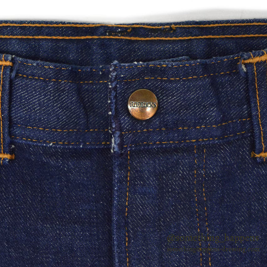 1960's SEARS ROEBUCKS DENIM PANTS SELVAGE MINT... W34/L29