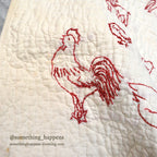 REDWORK HAND EMBROIDERY PATTERN BABY QUILT...85cm/64cm