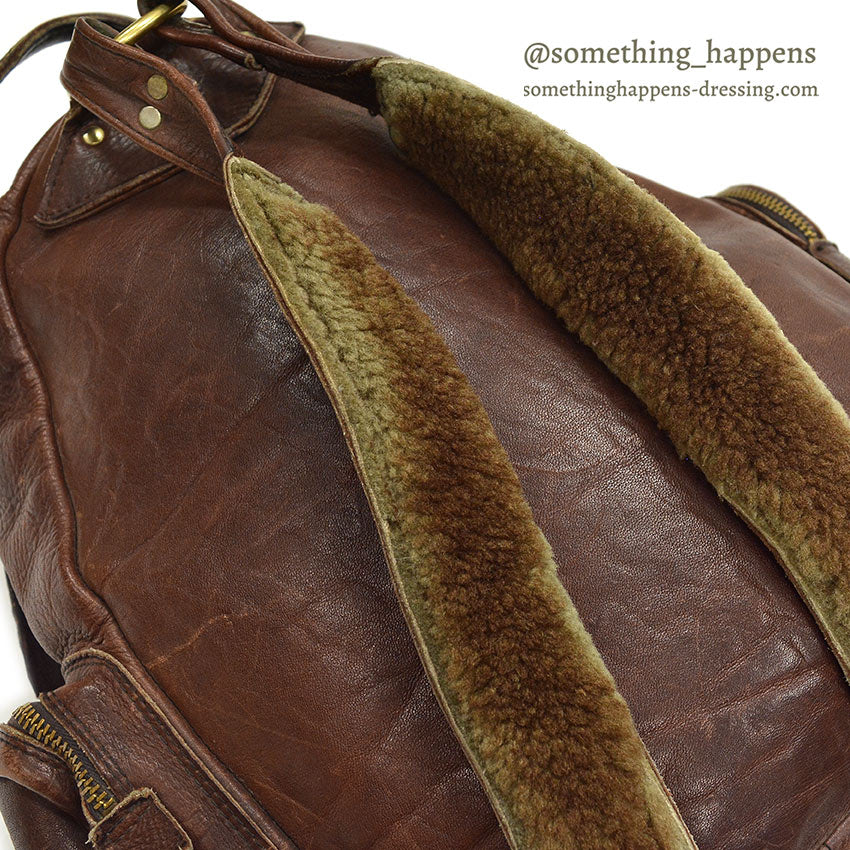 ~1970's PK DARK BROWN LEATHER BACKPACK...
