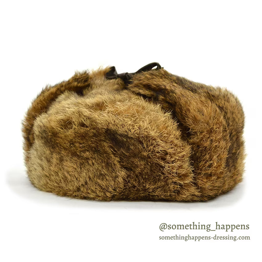 ~1980's DEADSTOCK LLBEAN NORTH KING NATURAL RABBIT FUR HAT...XL