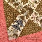 ANTIQUE WILD GOOSE CHASE RED/INDIGO PATCHWORK QUILT... 171cm/171cm