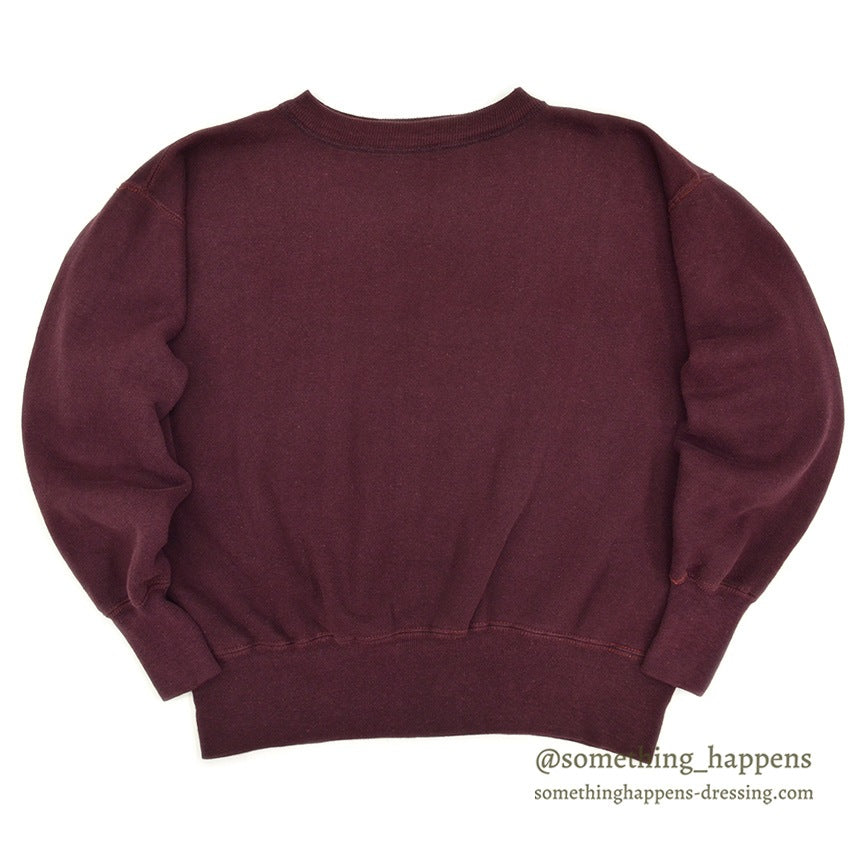 1940's~ CHAMPION CREWNECK BLANK SWEAT SHIRT MAROON ... LARGE