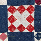 c.1900's ANTIQUE INDIGO CALICO SIGNATURES ALBUM QUILT TOP ... 210cm/168cm