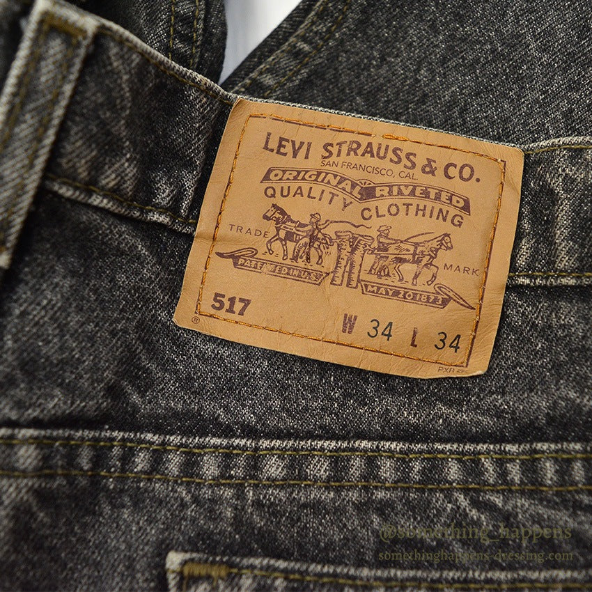 1990's Levi's 517 BLACK DENIM PANTS...W33/L29