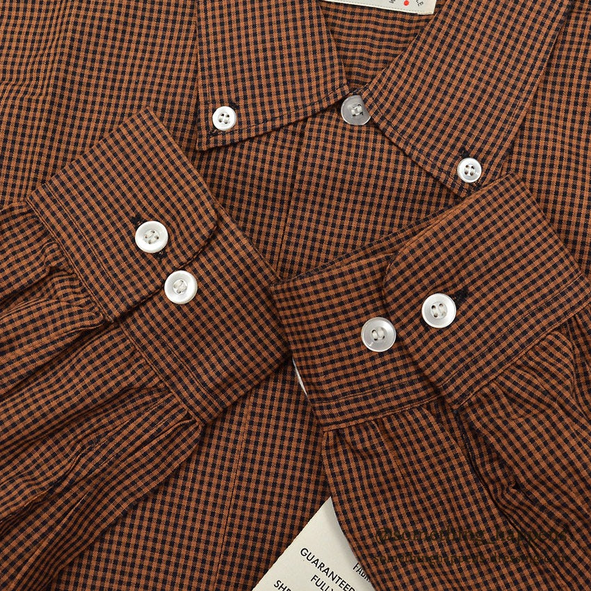 1950's~ DEADSTOCK COLEBROOKE BROWN/BLACK PIN CHECK L/S SHIRT... L