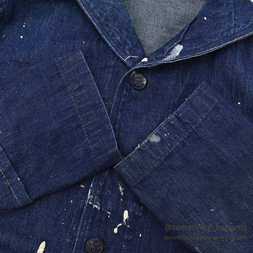 1940's U.S.NAVY WWII SHAWL COLLAR DENIM JACKET PAINTED ...