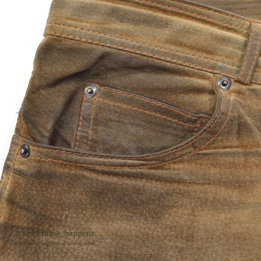 1970's~ SCULLY BROWN LEATHER PANTS...W33/L29