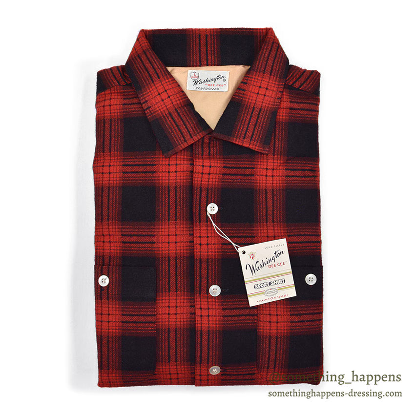 1950's DEADSTOCK WASHINGTON DEE CEE PRINT FLANNEL SHIRT...L