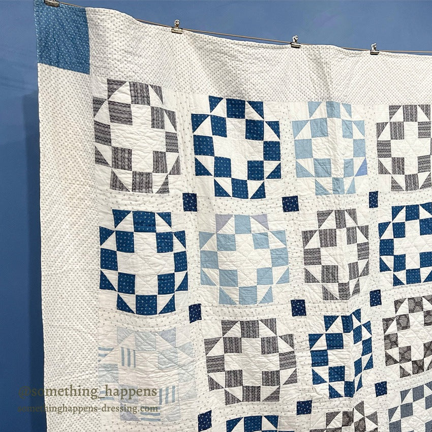 ANTIQUE CALICO PATCHWORK QUILT SUPER CLEAN... 197cm/193cm