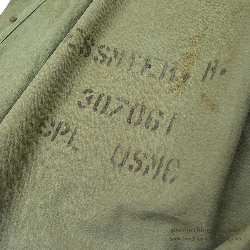 1940's~ U.S.M.C. P-41 MEMORABILIA HAND DROWING HBT UTILITY COAT CUT OFF ...
