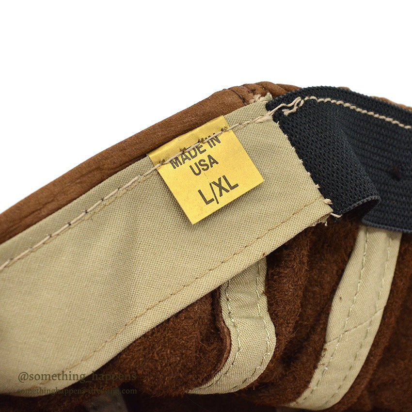 1980's DEADSTOCK LLBEAN CHESTNUT LEATHER CAP...L/XL