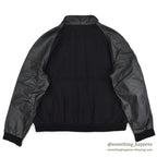 1990's~ CHARMED ALL BALCK WOOL / LEATHER JACKET .... M
