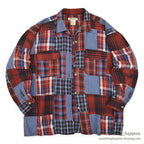 EDDIE BAUER PATCHWORK PLAID FLANNEL SHIRT ... M