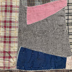 ANTIQUE '1909 EMBROIDED CRAZY PATCHWORK QUILT... 174cm/166cm