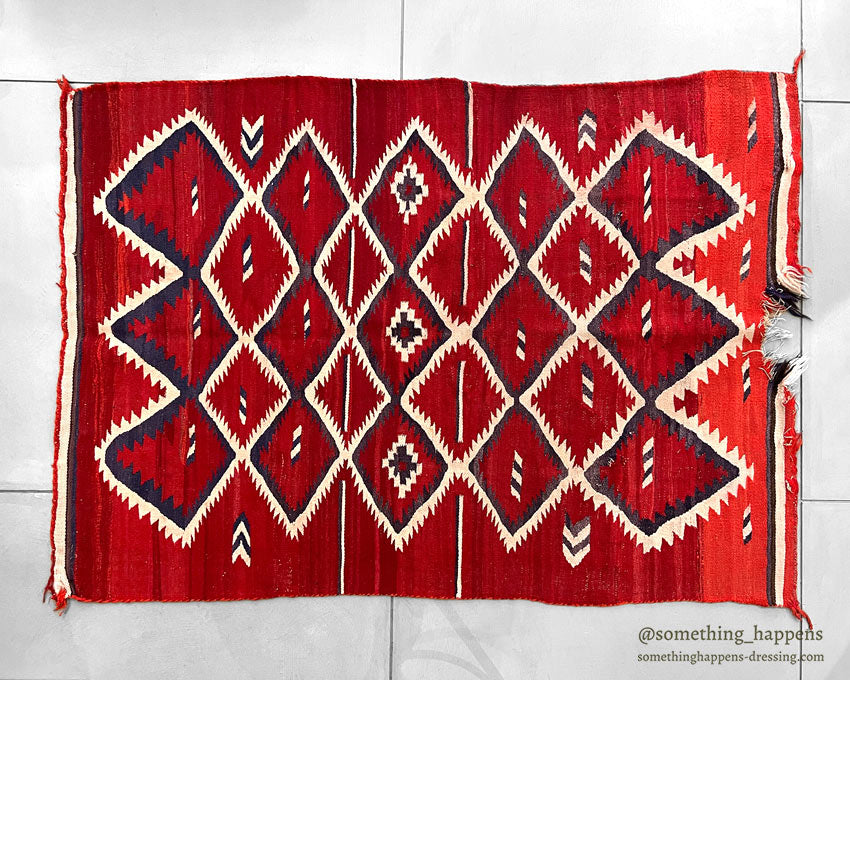 ANTIQUE NAVAJO RUG RED/ORANGE LARGE SIZE ... 165cm/115cm