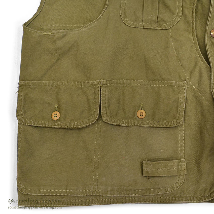 1950's LLBEAN FISHING VEST HALF MOON POCKET...
