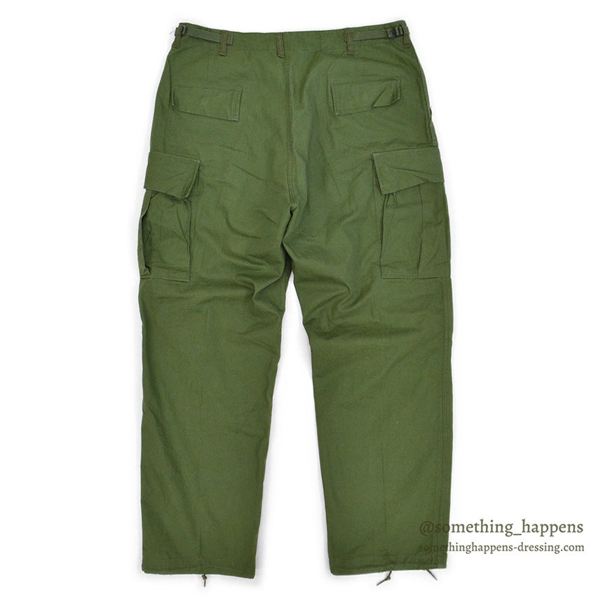 1960's DEADSTOCK U.S.ARMY JUNGLE FATIGUE PANTS / 3RD NON-RIP ... L-R