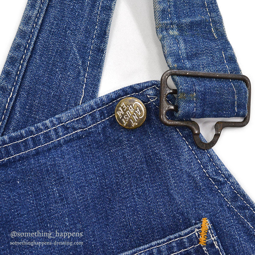 1940's CAN'T BUST'EM WW2 DENIM OVERALL / UNUSUAL DETAIL ... W36/L29