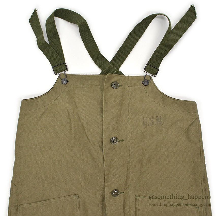 ~1950's DEADSTOCK USNAVY N-1 DECK BIB OVERALL ... SMALL