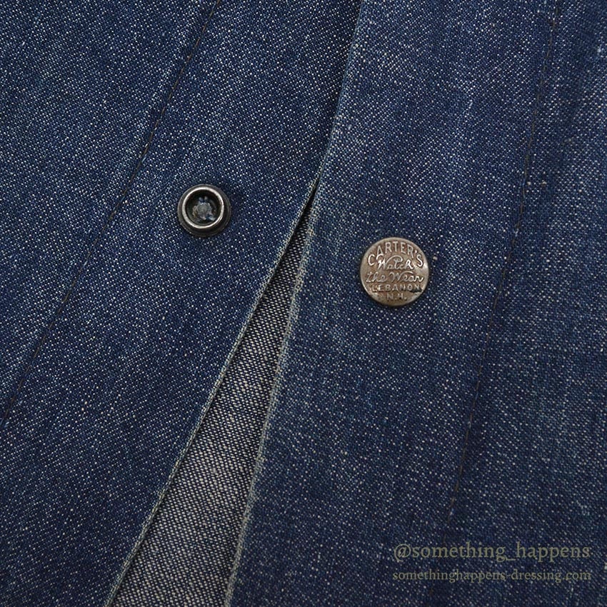 1940's CARTER'S WW2 DENIM COVERALL / TWO-POCKET, DARK...
