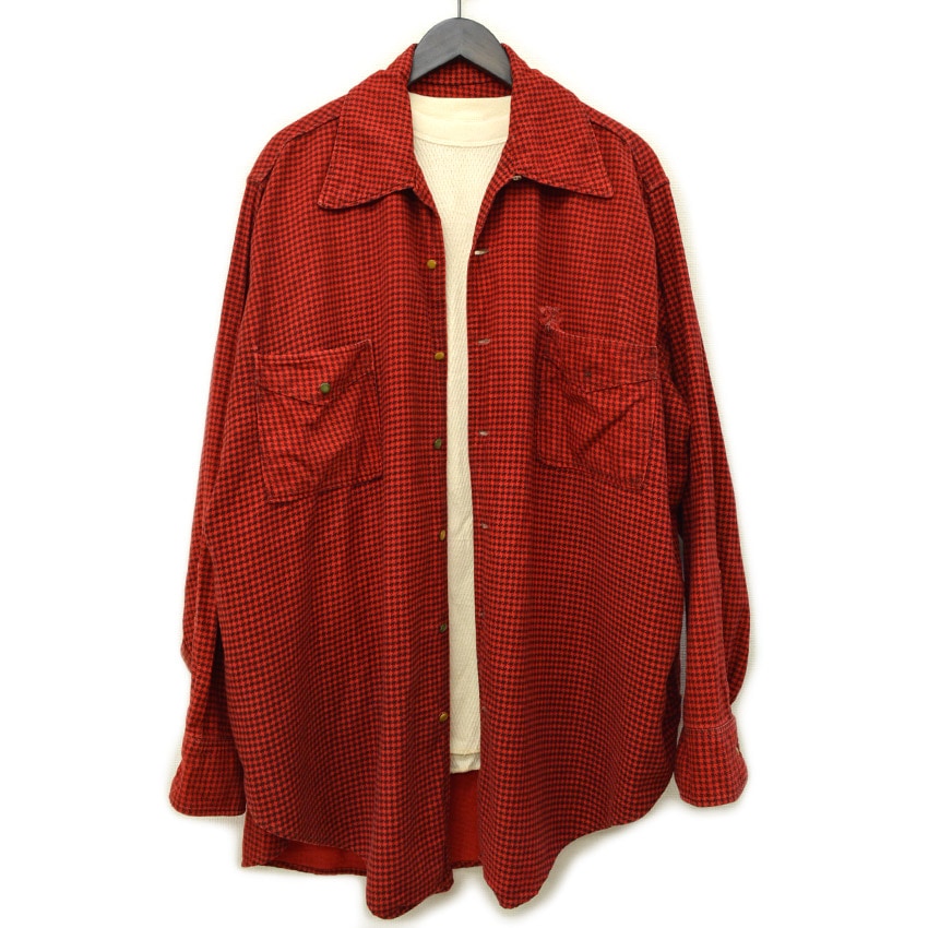 ~50's Unknown 'Houndstooth' Print Flannel Super Big...