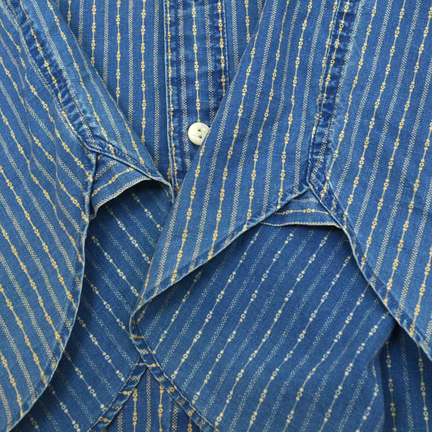 Polo by Ralph Lauren 'Indigo Calico' Chin Strap Gusseted Shirt... M