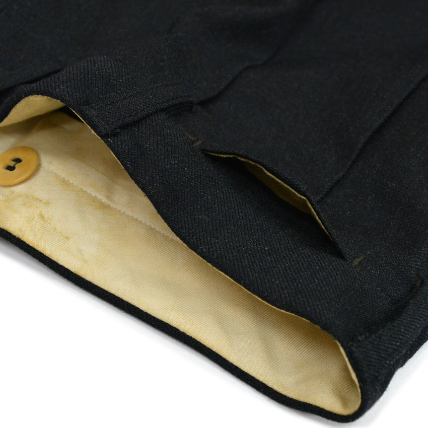 40's~ Black wool work trousers...W32×L32