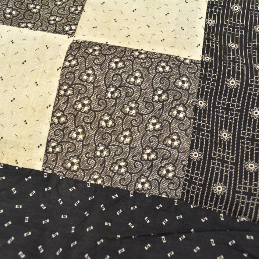 Circa 1880's~1920's Indigo Black Antique Quilt Top... 214cm×190cm