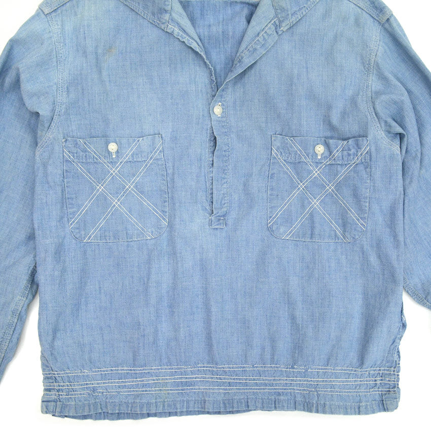 50's BIGMAC PENNEY'S Italian Collar Chambray Shirts...