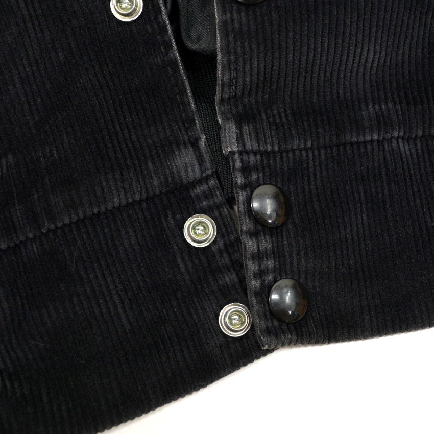 90's K-BRAND BLACK PLAIN CORDUROY JACKET...XL