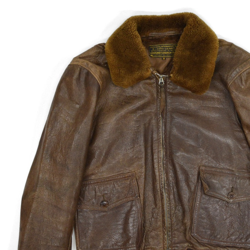 1940's USNAVY M-422A FLIGHT JACKET EDMUND T.CHURCH CO... 38