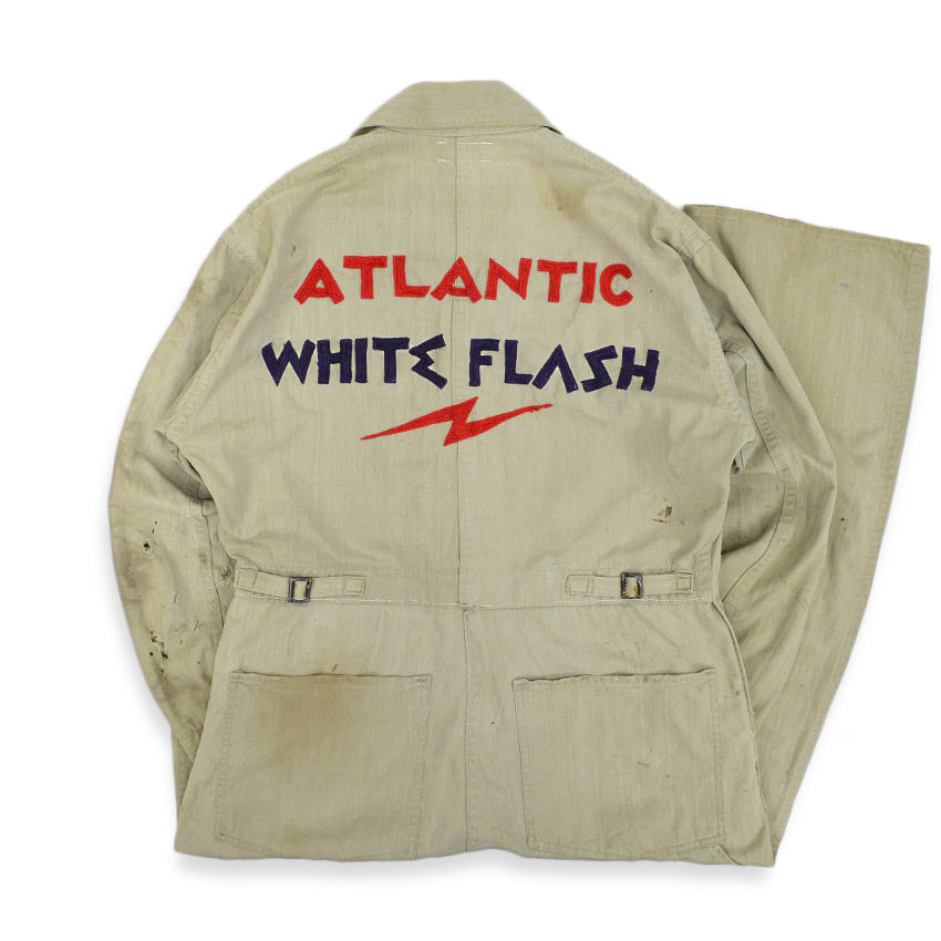 1940's A.RIFKIN&CO. ATLANTIC WHITE FLASH HBT WORK COVERALL 40 ... AS IS