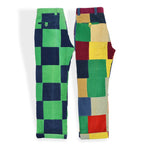 1970's GREEN NAVY PATCHWORK CORDUROY PANTS... W33 L30