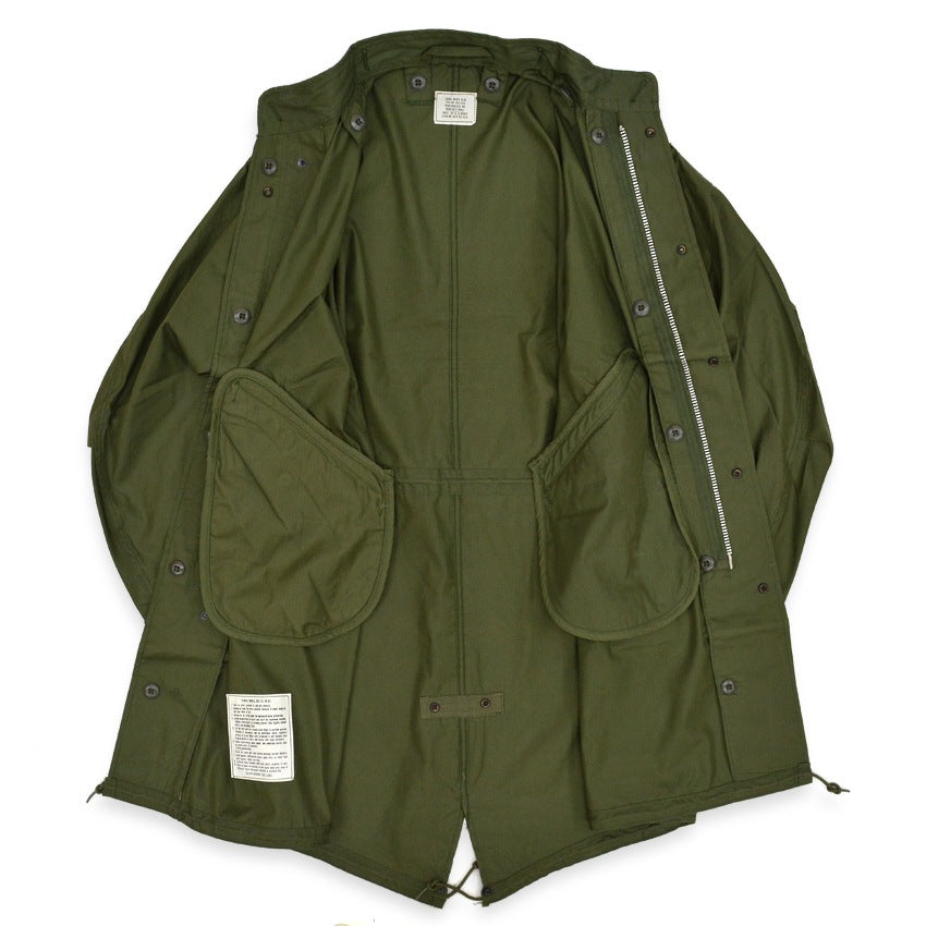 1970s Deadstock US Army Parka, Men's, M-65, Aluminum Zipper... X-Small