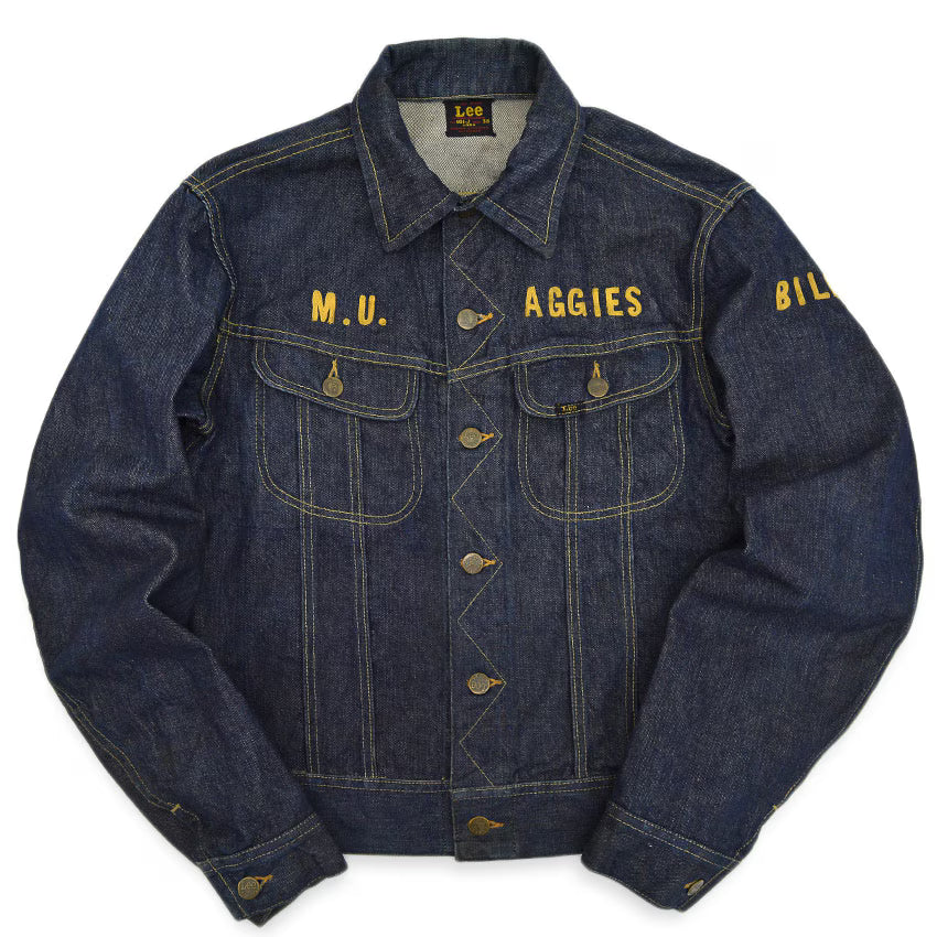 1950's Lee 101-J MU AGGIES FARMERS FAIR 1956' DENIM JACKET ... 38LONG