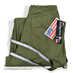 1990's~ DEADSTOCK UFO REFLECTIVE WEAR WIDE PANTS OLIVE...XS