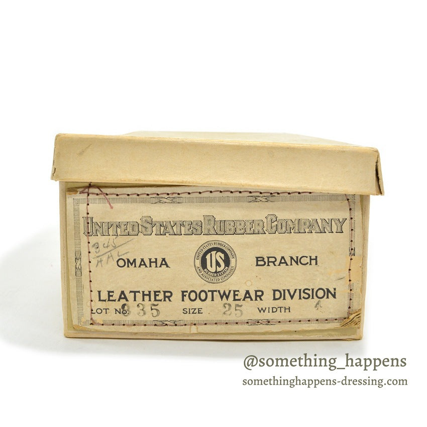 1920's~ UNITED STATES RUBBER COMPANY LEATHER SHOES WITH BOX...