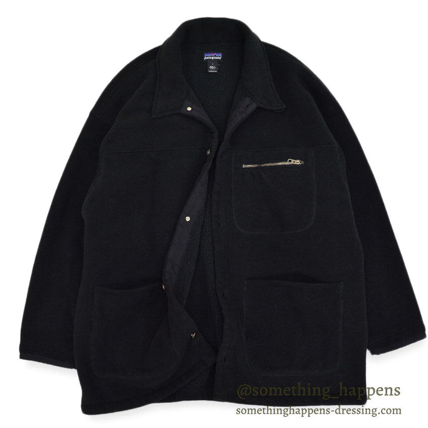 1990's PATAGONIA SYNCHILLA SHEARLING COAT BLACK ... L