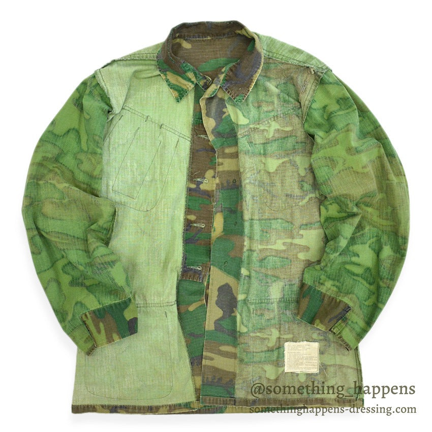 1960's USARMY ERDL JUNGLE FATIGUE JACKET MIX LEAF... SR