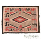 c.1930's NAVAJO RUG WHIRLING LOGS SWASTIKA... 155cm/110cm