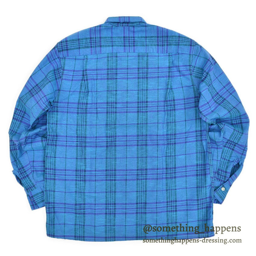 1960's DEADSTOCK SIR WALTER COTTON PLAID L/S SHIRT ... MEDIUM