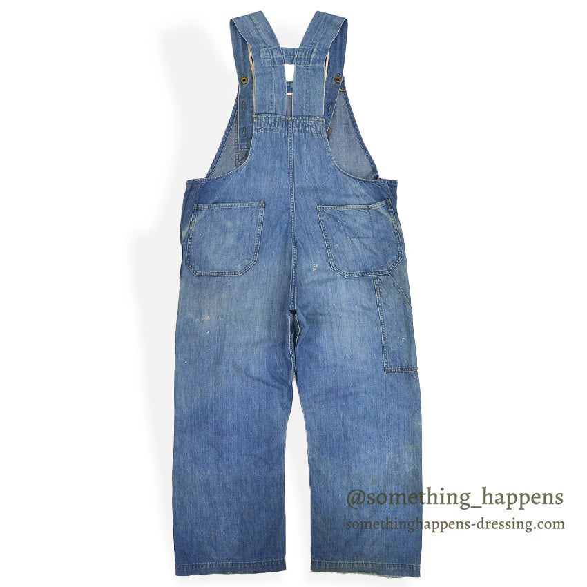 1930's~ WHITE FIELD S&B ONE POCKET DENIM OVERALL ... W39/L28