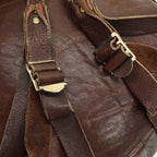 ~1970's PK DARK BROWN LEATHER BACKPACK...