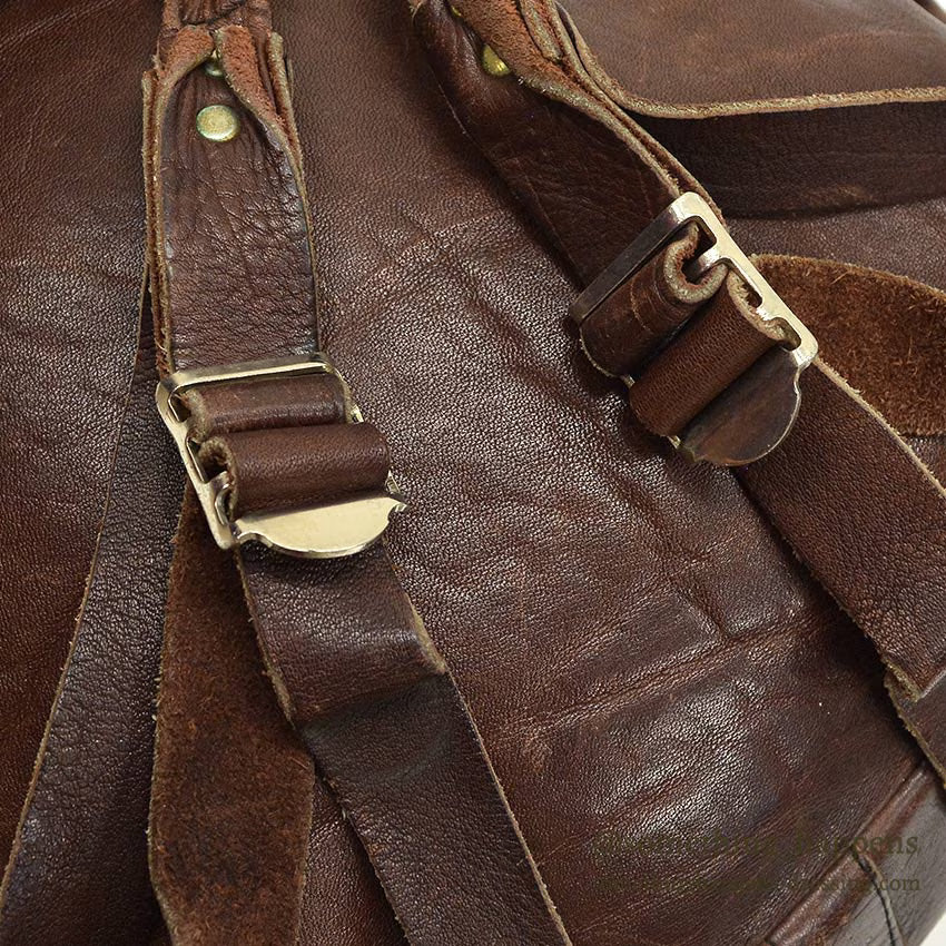 ~1970's PK DARK BROWN LEATHER BACKPACK...