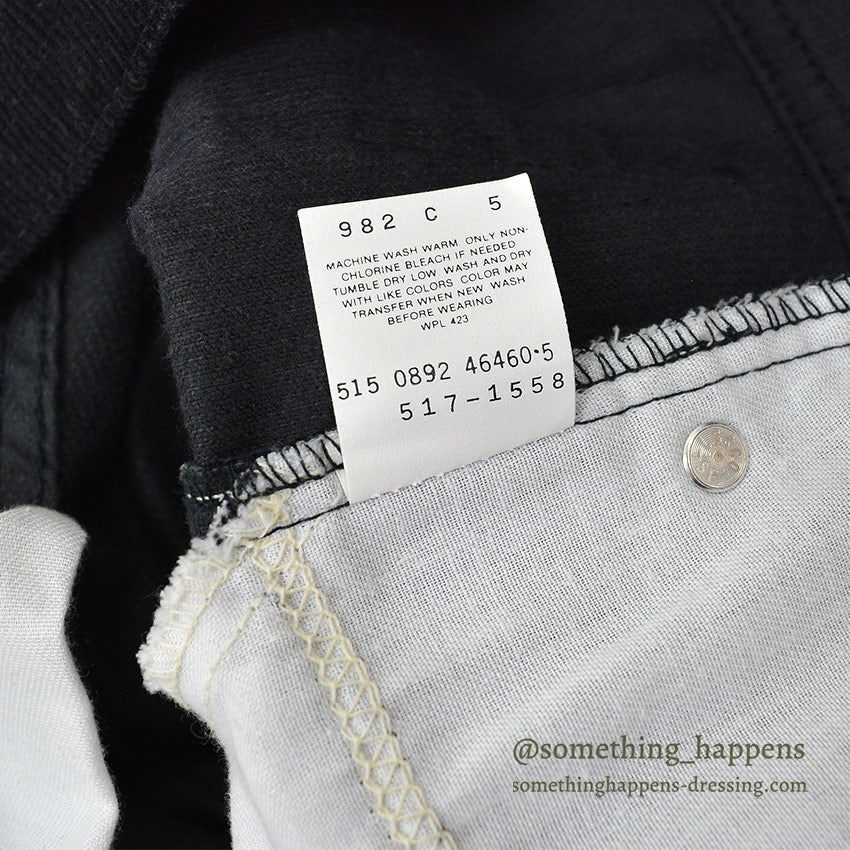 1990's Levi's 517 BOOT CUT CORDUROY PANTS BLACK MINT... W34/L34